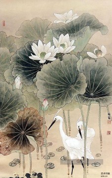 Art traditionnelle chinoise œuvres - Aigrette dans un nénuphar Pond traditionnel